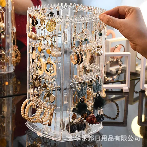 家用收纳架旋转首饰首饰收纳盒耳环架子耳夹便携展示架挂项链耳钉,洗护清洁剂/卫生巾/纸/香薰,手洗洗衣液,淘宝优惠券,粉丝福利购,淘宝优惠卷