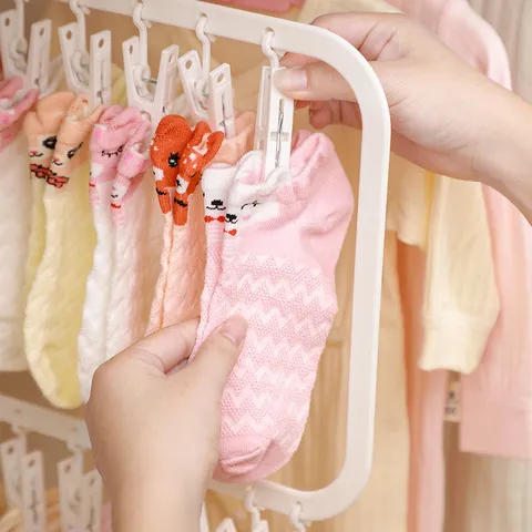 袜夹神器收纳爆款晾晒宝宝晾袜子多夹子衣服内衣多功能家用衣架,收纳整理,金属衣架,淘宝优惠券,粉丝福利购,淘宝优惠卷