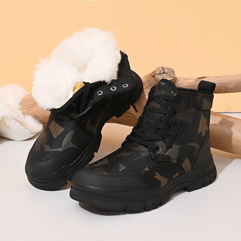 防寒雪地冬季防滑羊毛高帮加厚一体保暖皮毛户外棉靴东北棉鞋