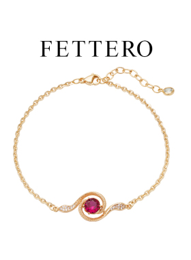 FETTERO金色双头盘蛇红钻手链女本命年生肖蛇手饰送朋友生日礼物