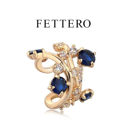 FETTERO金色蓝星钻藤蔓耳夹女新款轻奢小众ins风耳骨夹耳饰品礼物