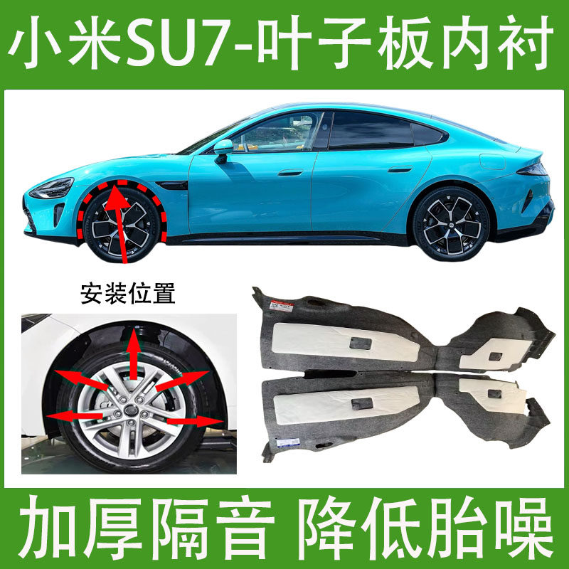 适用小米SU7叶子板内衬24年款max加厚隔音棉前轮胎罩挡泥板翼子板