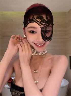 易梦玲同款万圣节蕾丝面罩cos半遮脸面具假面舞会服装扮道具眼罩