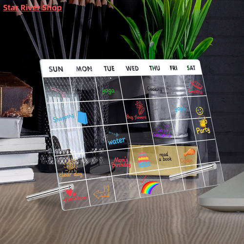 Acrylic Weekly Planner Desktop Note Board Dry Erase Whiteboa