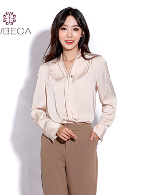 TRIBECA翠贝卡商场同款秋季长袖百搭显瘦通勤衬衫女