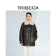 TRIBECA翠贝卡冬季 新款 鹅绒百搭羊毛领复古轻奢真皮羽绒服外套