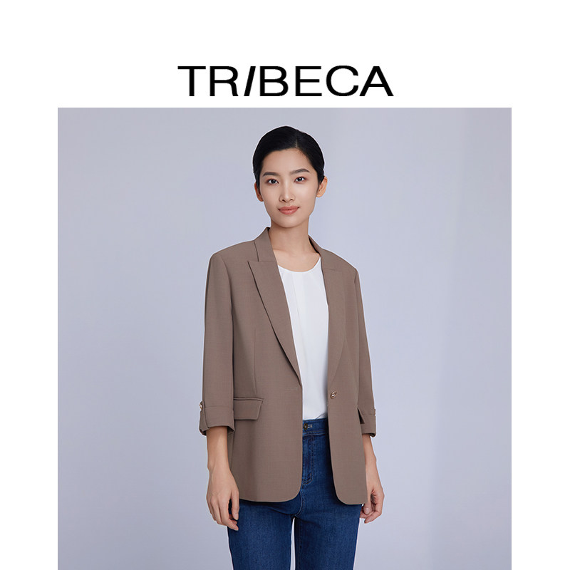 翠贝卡2025年春季九分袖通勤西服