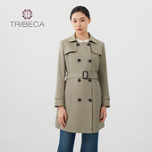 风衣修身 TRIBECA翠贝卡秋新款 商场同款 收腰中长外套