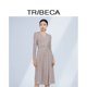 翠贝卡2024秋新款 商场同款 收腰花色中长款 TRIBECA V领长袖 连衣裙