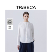 TRIBECA翠贝卡2026早春商场新款 白衬衫 法式 立领垂坠简约气质长袖