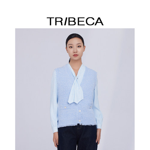 TRIBECA翠贝卡小香风通勤马甲