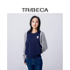 TRIBECA翠贝卡商场同款 秋季 气质显瘦针织假两件上衣