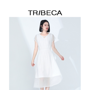 TRIBECA翠贝卡夏季商场同款女士雪纺气质显瘦连衣裙