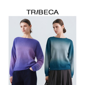 商场同款 韩版 渐变简约长袖 TRIBECA翠贝卡2025秋新款 针织衫 女