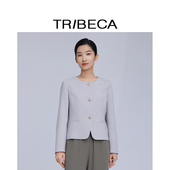 TRIBECA翠贝卡2025年春季 纯色百度小香风 通勤长袖 新款 商场同款