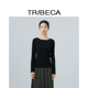 商场同款 修身 长袖 TRIBECA翠贝卡2025秋新款 气质休闲内搭女针织衫