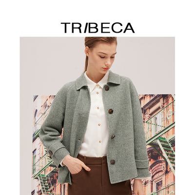 翠贝卡短款复古商场同款毛呢外套