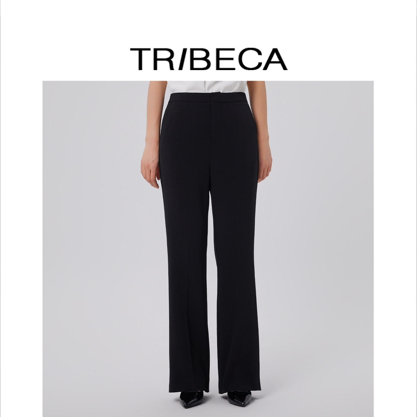 TRIBECA翠贝卡2026夏新款商场同款通勤风直筒西装裤女高腰黑色