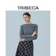 TRIBECA翠贝卡2025秋新款 女针织衫 商场同款 慵懒设计一字领修身