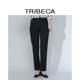 TRIBECA翠贝卡商场同款 秋女休闲直筒黑色显瘦长裤