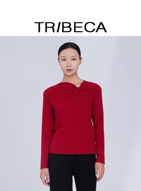 TRIBECA翠贝卡2024年商场同新款款秋冬休闲通勤内搭针织衫
