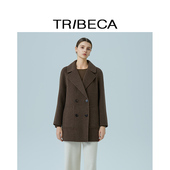 新款 TRIBECA翠贝卡2025商场同款 含绵羊毛复古双面毛呢外套秋冬季