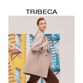 TRIBECA翠贝卡2024秋冬商场同款 双面毛呢含绵羊毛大衣外套中长款