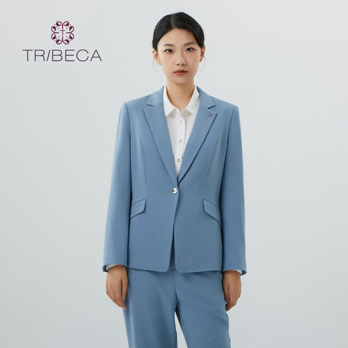 翠贝卡长袖通勤纯色小西服