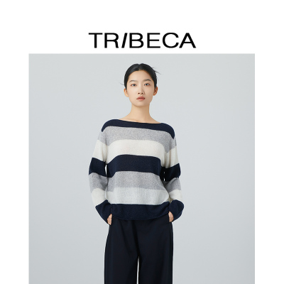 翠贝卡时尚气质条纹针织衫