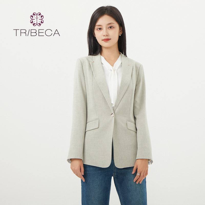 TRIBECA翠贝卡商场同款秋新款简约休闲女小西服外套