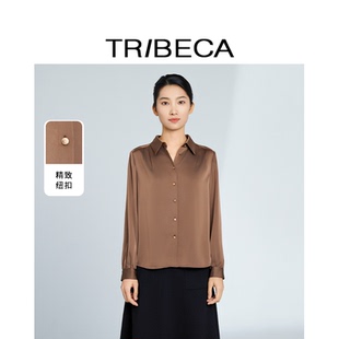 内搭通勤休闲衬衫 法式 时尚 上衣女 长袖 新款 翠贝卡2025秋季 商场同款