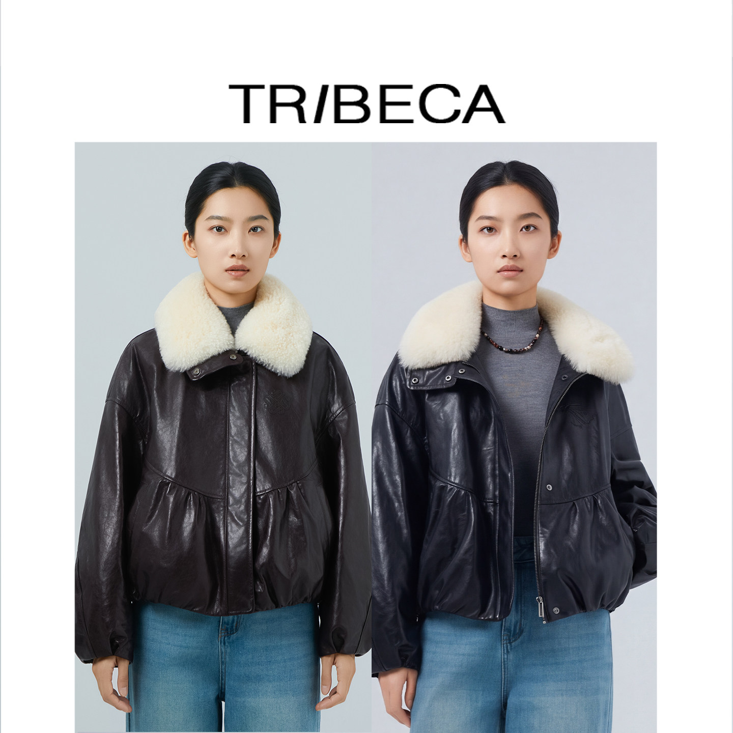 翠贝卡鹅绒真皮羽绒服皮草外套
