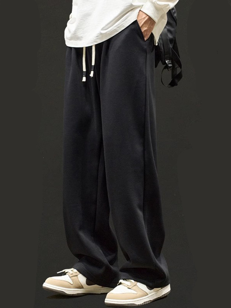 潮牌秋季新款高街直筒裤子男士潮流百搭日系宽松垂感休闲阔腿卫裤