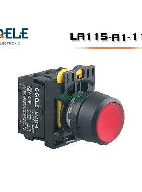 GQELE高桥电子LA115-A1-10D自复位带灯平钮按钮开关红绿黄白色m22