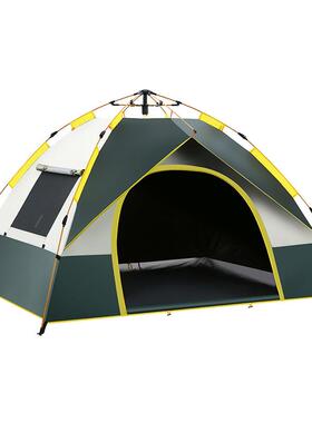 3内4人帐篷户外便携式折叠动速开防雨防自晒加厚野外-室露1as6791