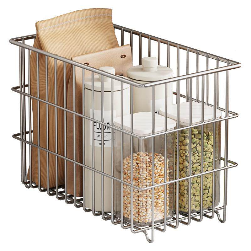 304锈钢收纳篮筐不子厨房纳储物篮零食水果蔬菜收桌面ZM62杂物置,厨房/烹饪用具,抹布架/厨房清洁收纳架,淘宝优惠券,粉丝福利购,淘宝优惠卷