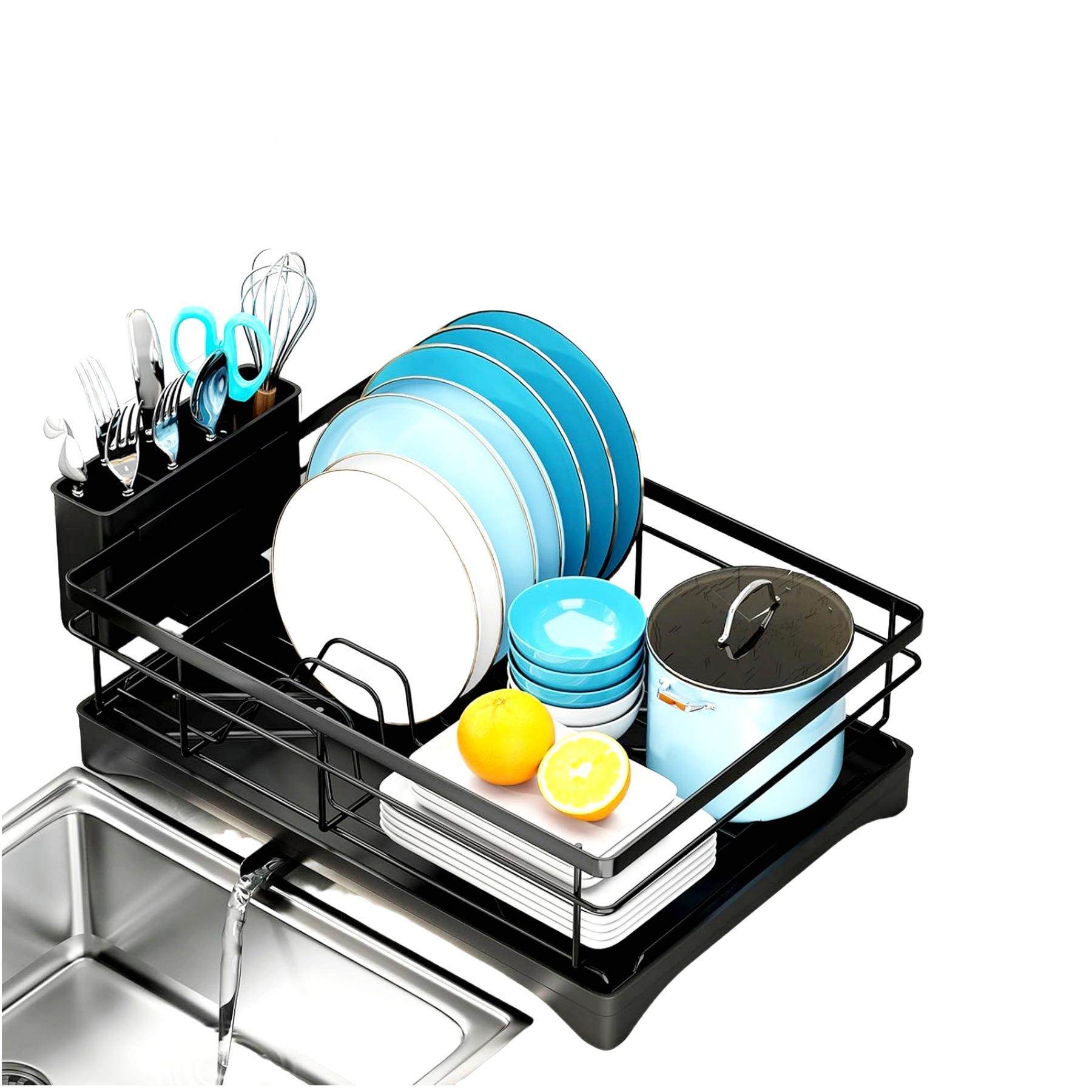 黑篮色子金属厨房碗架水碟池23628沥水架刀叉筷收纳大容量碟架现