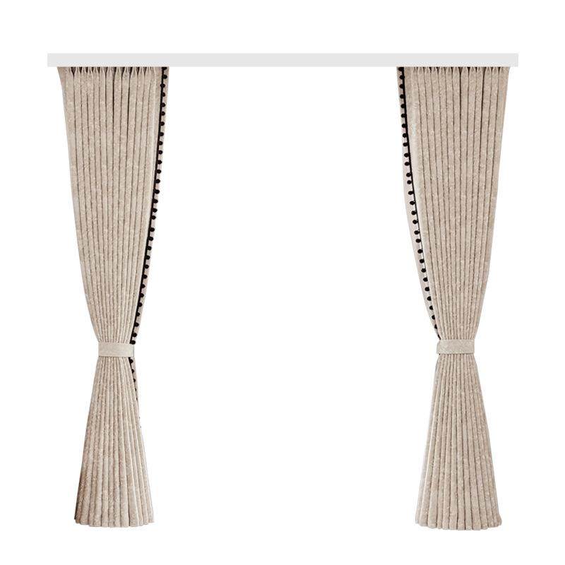 法式复古色织提花雪尼尔窗帘遮光成品定制卧室高级感绍兴窗帘