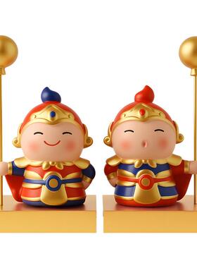 新中式门神玄关摆件桌面装饰品办公室工位礼物搬家乔迁礼物