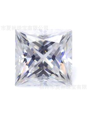 工厂XLQSW-11现货直发小寸公主莫桑石迷你正方形白色方桑D色公主