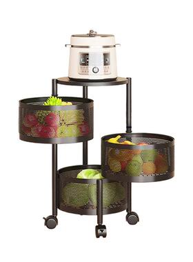 可转免磁吸落地装厨安房置HUG物架现货多层蔬菜旋架家用