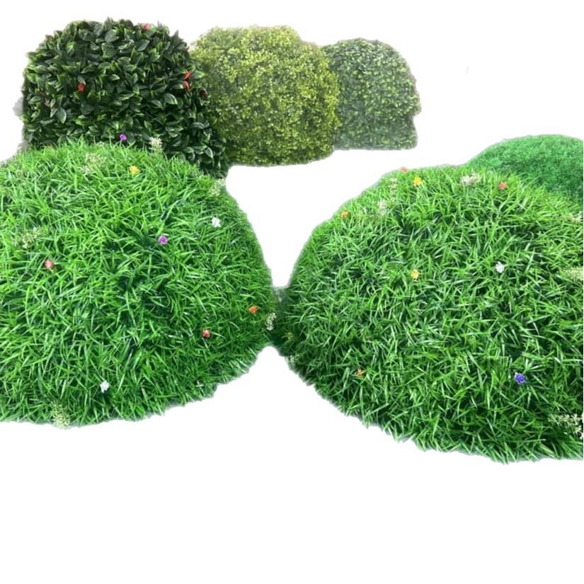 户外绿植井盖遮挡装饰品空心仿真绿植大秧苗带花草球装饰米兰草球