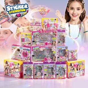 亚马逊跨境Sticki Roll创意贴纸DIY串珠贴贴乐女孩玩具手链贴纸