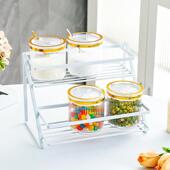 厨房调味瓶罐盒置物架卫生间浴室洗漱台收纳架家用铁艺多功能收纳