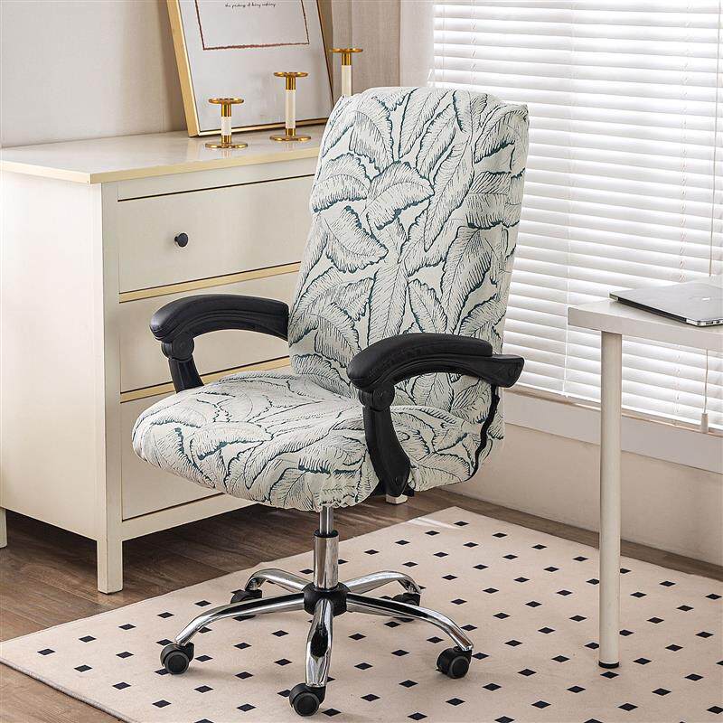 新款加厚弹力雪尼尔椅套办公高背连体旋转椅子套电脑老板椅套罩