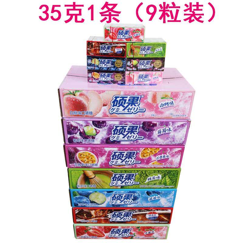 新货整箱硕果口嚼糖35克超级星抹茶味可乐味一件超市部学校超市
