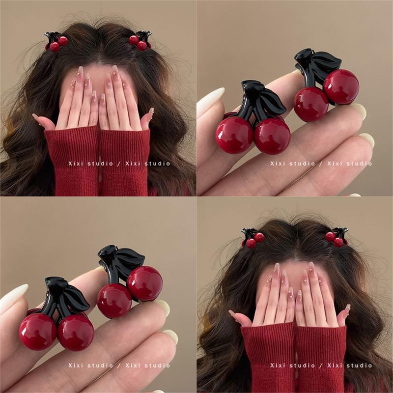 新年红！可爱小樱桃抓夹！小号公主头发夹甜美刘海夹盘发器头饰女