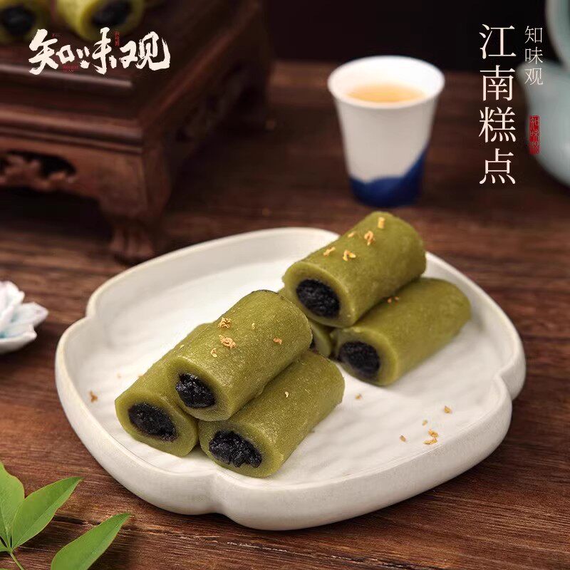 知味观龙井茶条头糕杭州传统糕点点心好吃糯糯叽叽的零食麻薯小吃