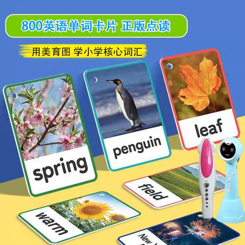 小蝌蚪笔32类单词卡点读英语800