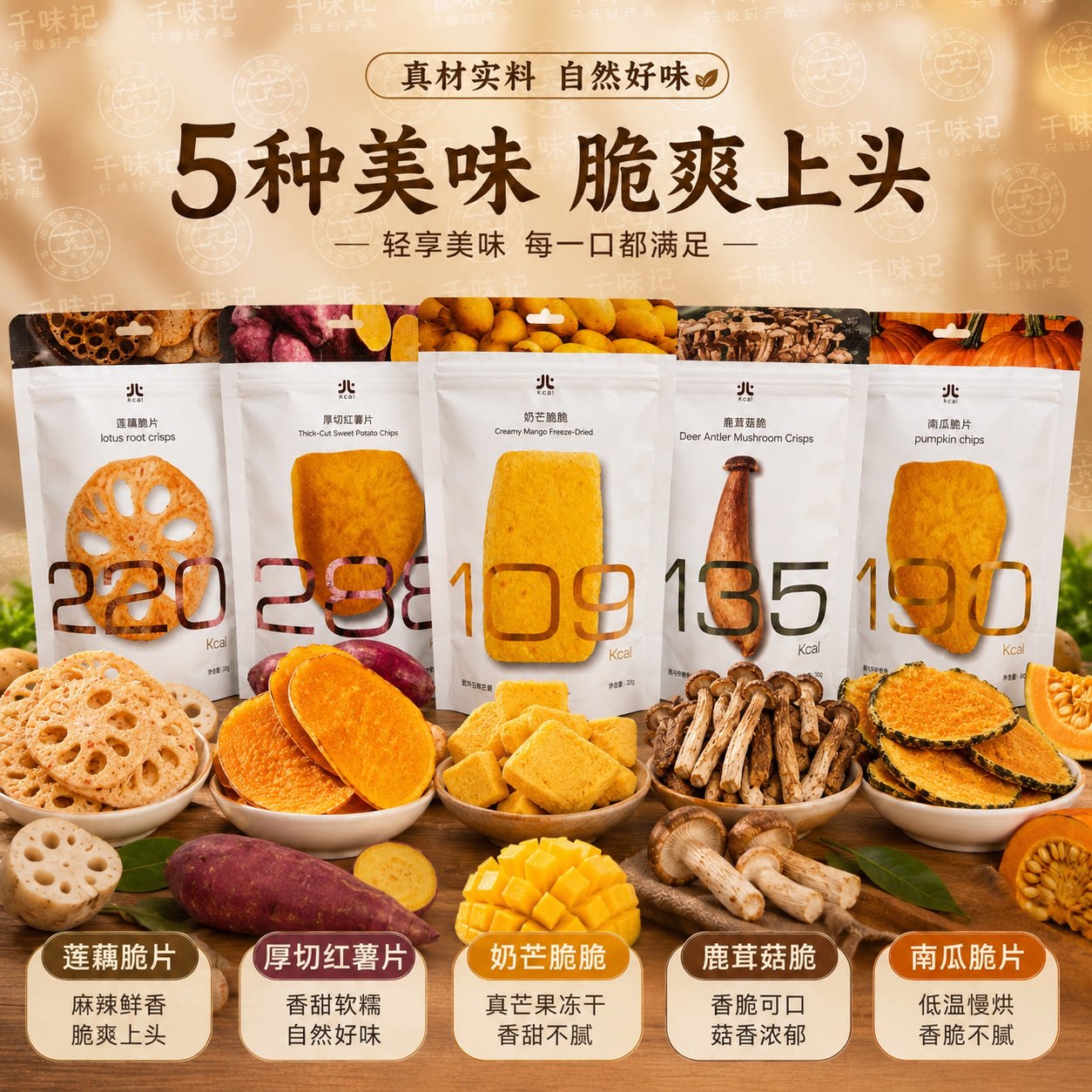 【新日期】小北的卡路里鹿茸菇脆蔬果干/香菇干/混合